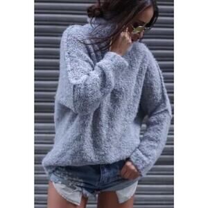 Free People She’s‎ All That Small Sweater Tunic Dress Alpaca Mock neck Knit Gray